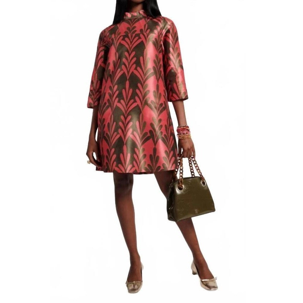 NWT!! FRANCES VALENTINE Diplomat Mini Dress Royal Palms Watermelon A-Line Large