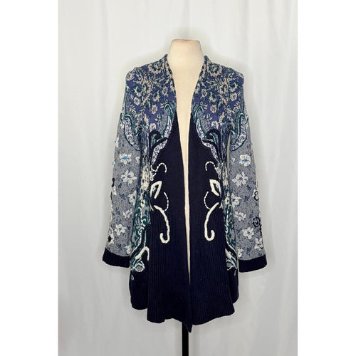 Anthropologie HWR Emmia Hand-Stitched Embroidered Cardigan Sweater Medium