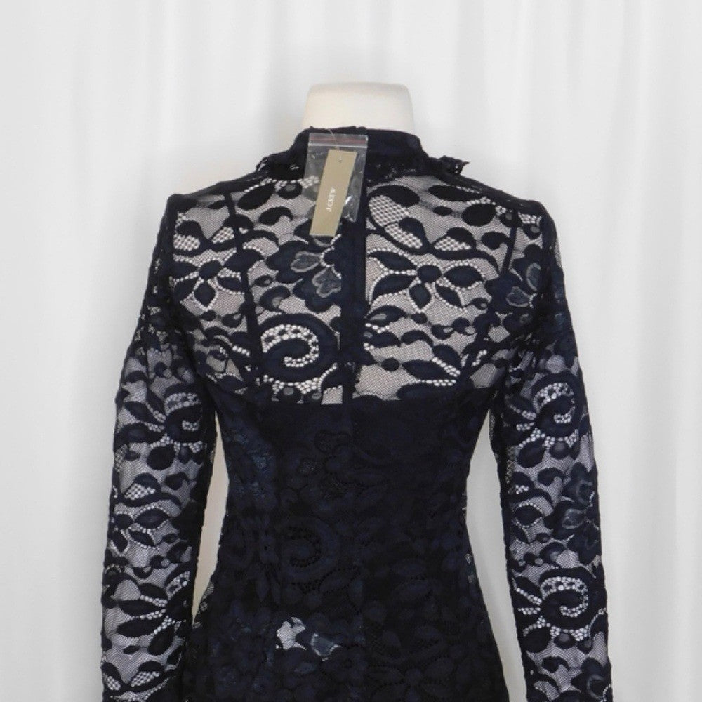 NWT!! J. CREW Lace Mockneck Top Black Floral Victorian Coquette Romantic Size 00