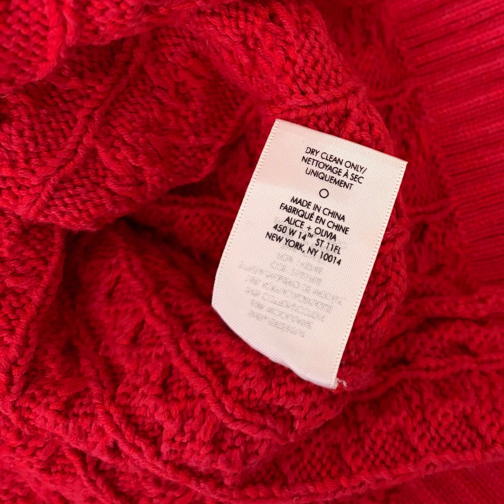 ALICE + OLIVIA Lebell Mixed Knit Cropped Sweater Colorblock Colorful Large