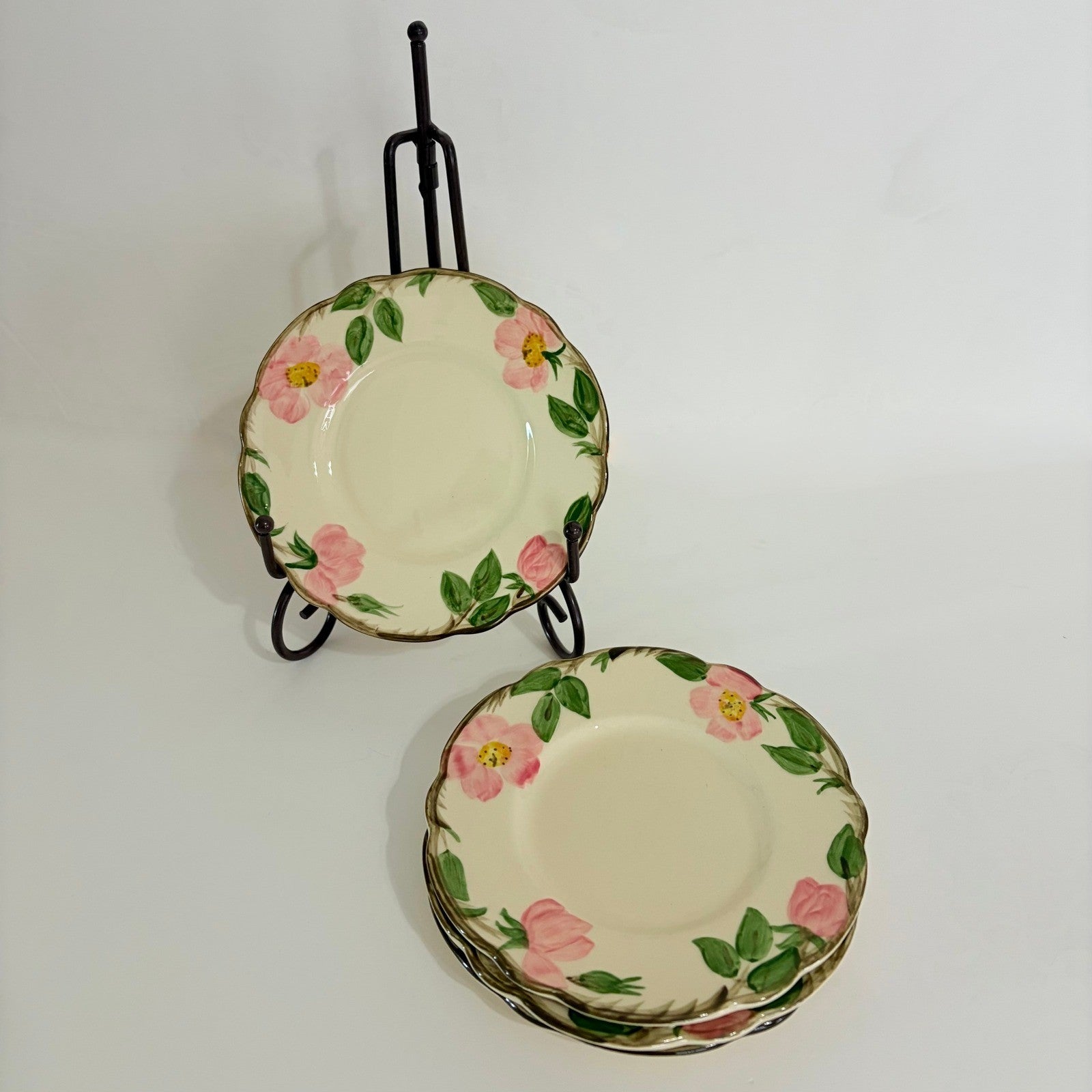 Vintage FRANCISCAN Desert Rose Set of 4 Bread Butter Plates USA Made 6 3/8"