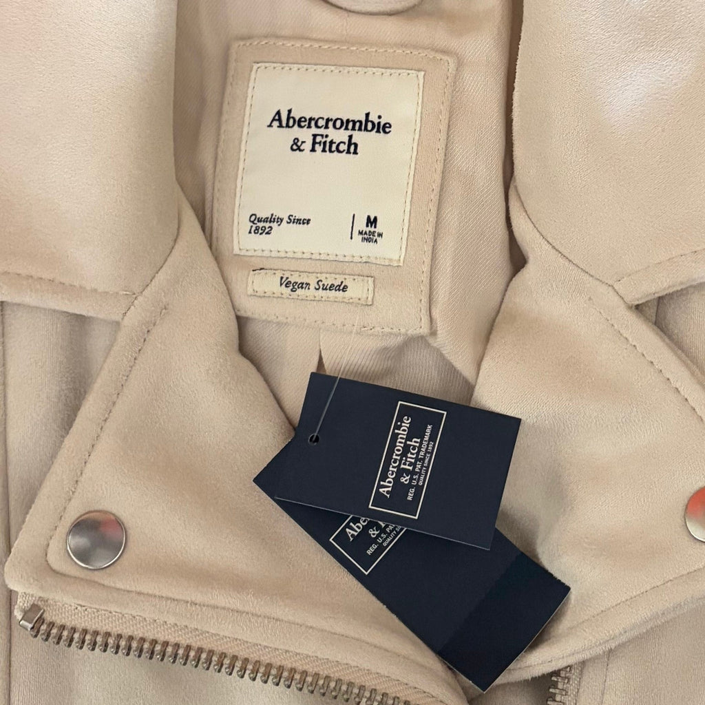 NWT!! ABERCROMBIE & FITCH Vegan Suede Moto Jacket