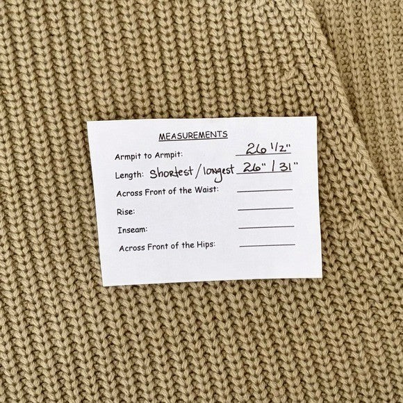 Revolve WEWOREWHAT Solid V Neck Sweater Solid Tan Oat Oversized Knitwear M/L