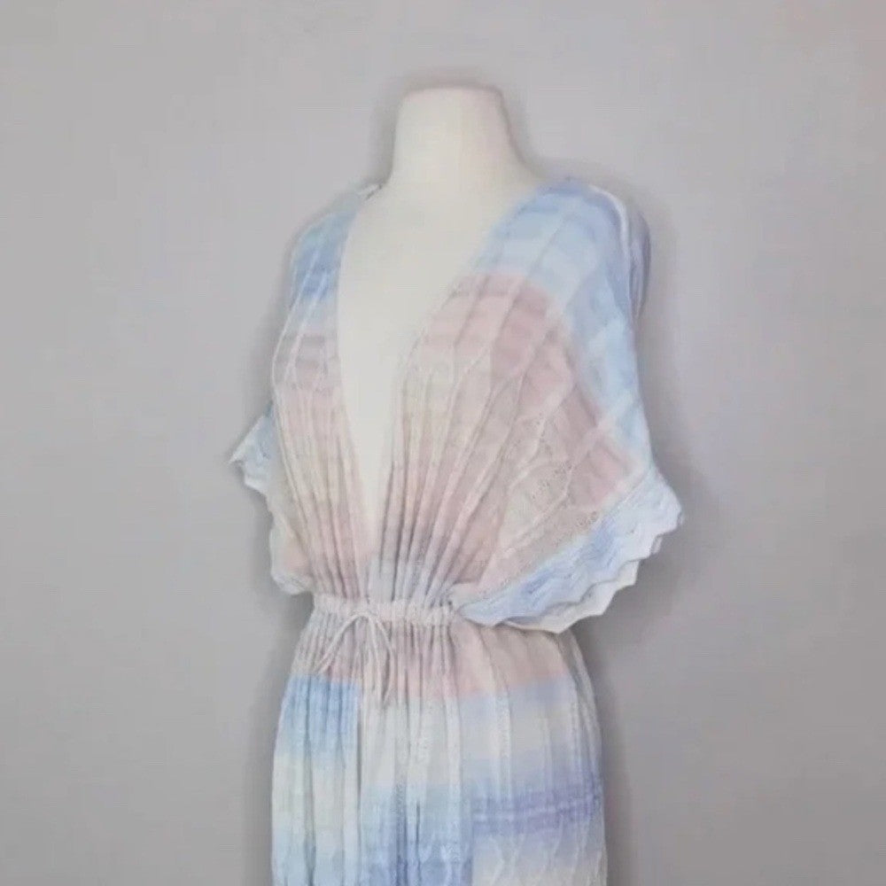 Anthropologie KNITTED & KNOTTED Pastel Ombré Beach Duster Cardigan Medium Petite