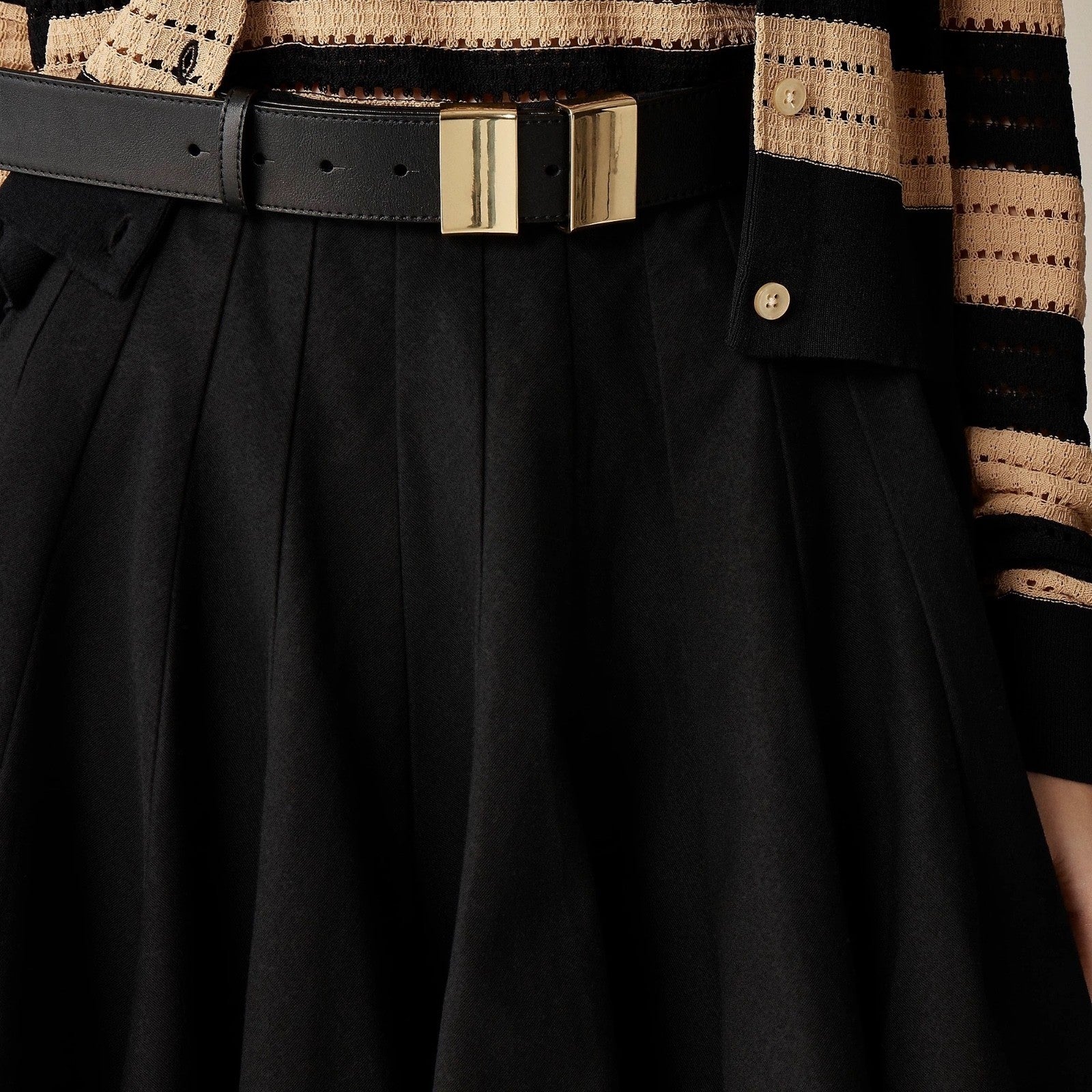 NWT!! J. CREW Godet Mini Skirt Black Chino Pleated Solid Pleats Preppy Size 2