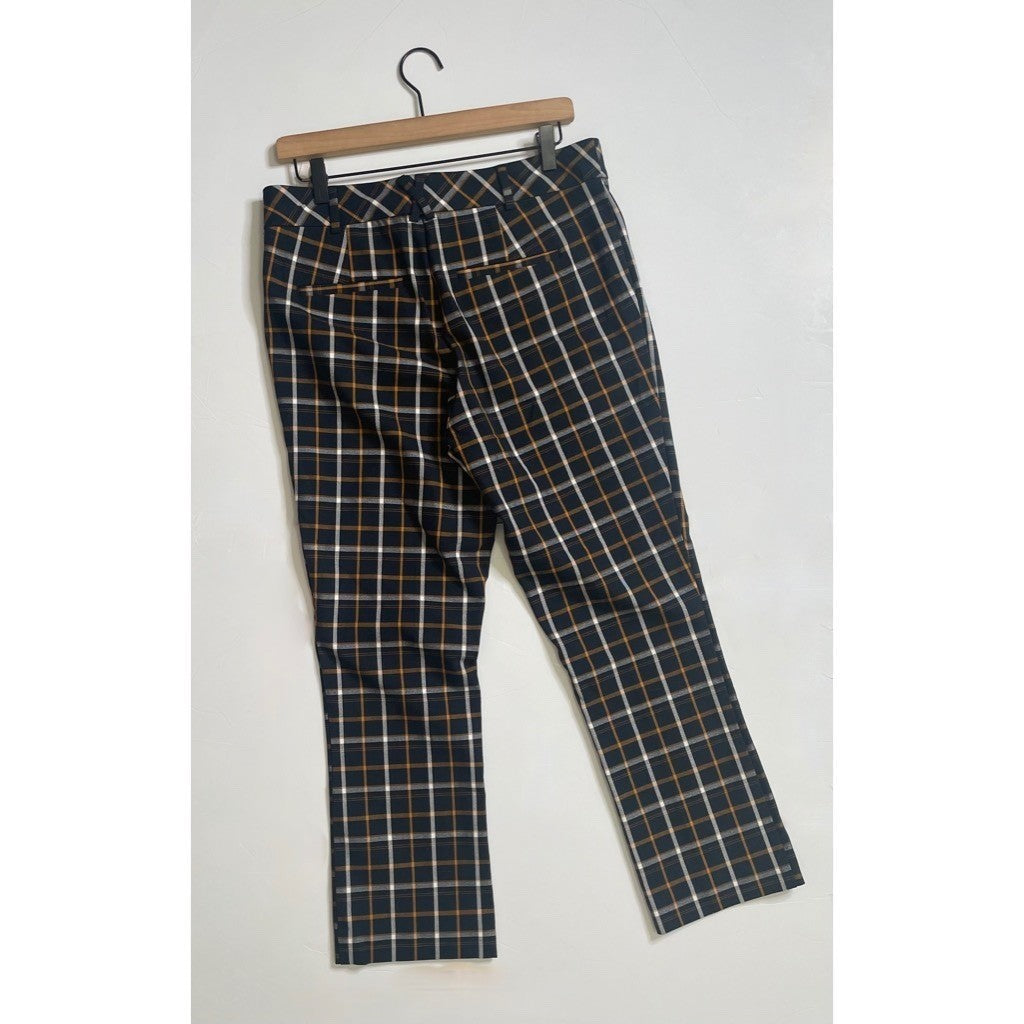 NWT!! ANTHROPOLOGIE The Essential Plaid Pants Black Orange Academia Preppy 10