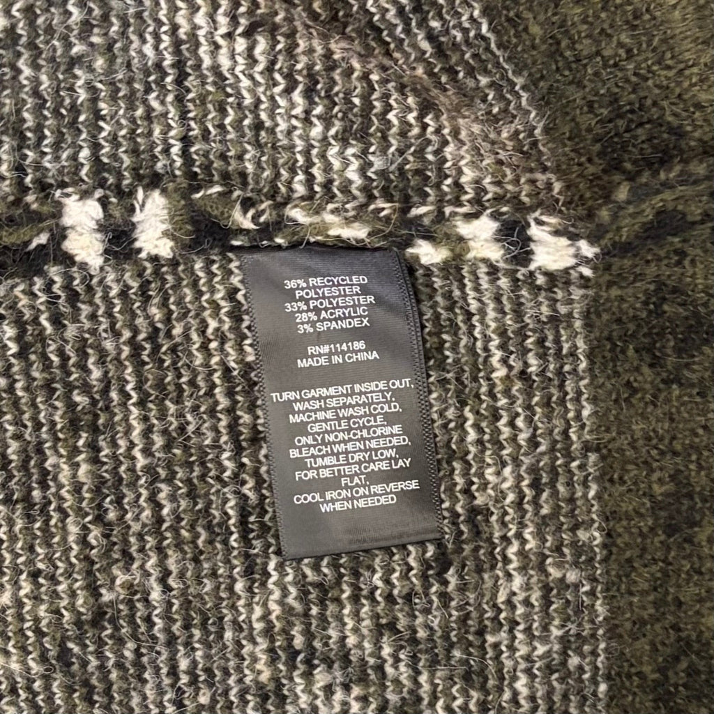 NWT!! FRYE Patterned Cozy Cardigan Sweater Burnt Olive Combo Green X-Large