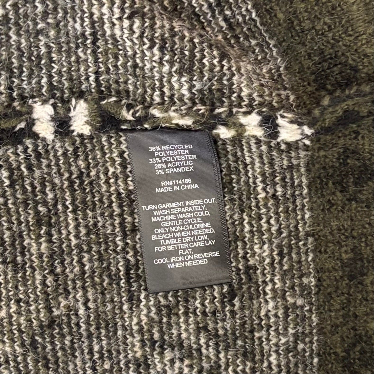 NWT!! FRYE Patterned Cozy Cardigan Sweater Burnt Olive Combo Green X-Large