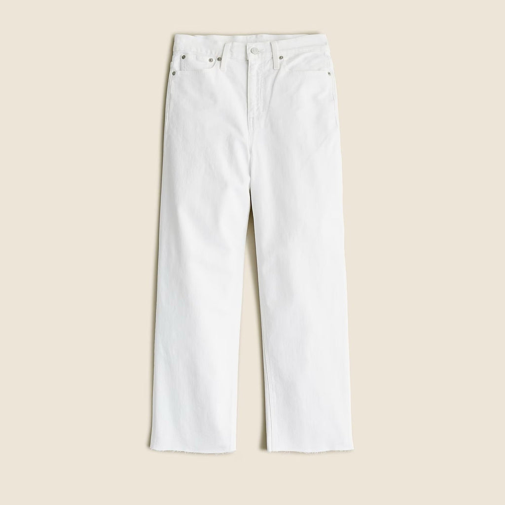 NWT!! J. CREW Slim Wide-Leg Jeans White Wash Classic 5 Pocket Denim Size 37