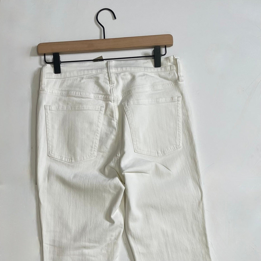 NWT!! J. CREW Mid Rise Kickout Jeans Denim White Stretch Solid Cropped 27 Tall