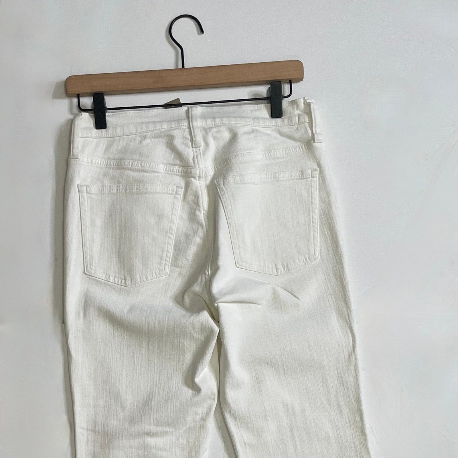 NWT!! J. CREW Mid Rise Kickout Jeans Denim White Stretch Solid Cropped 27 Tall