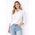 GRAYSON The Hero Linen Heart Print Buttondown Shirt Top Hearts Size 01 X-Small