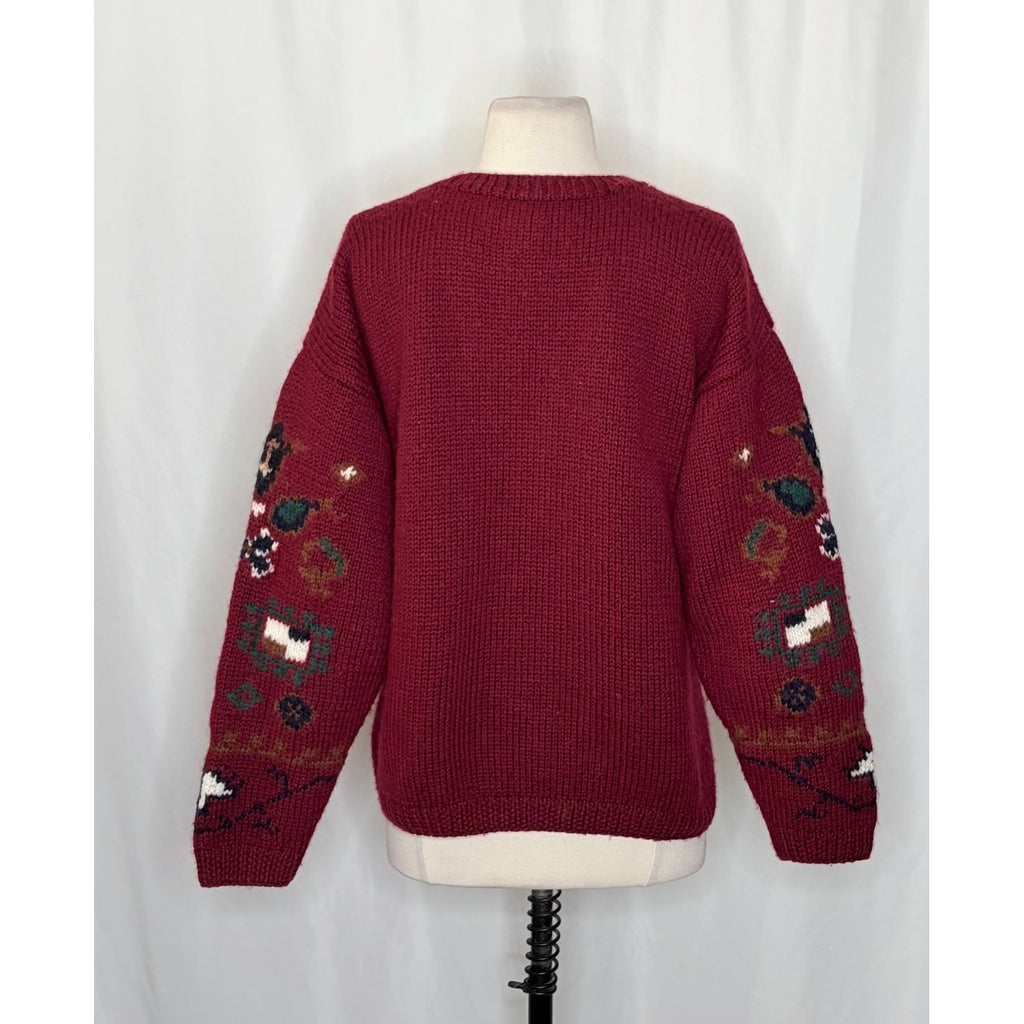 Vintage Studio MICHELLE STUART Wool Blend Geometric Sweater Hand Knit Small