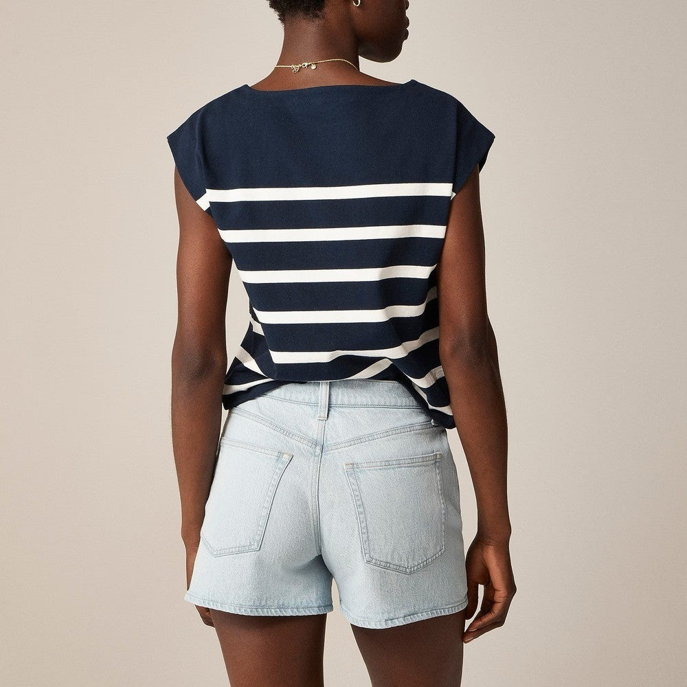 NWT!! J. CREW High Rise Denim Shorts Montauk Wash Pockets Preppy Size 33