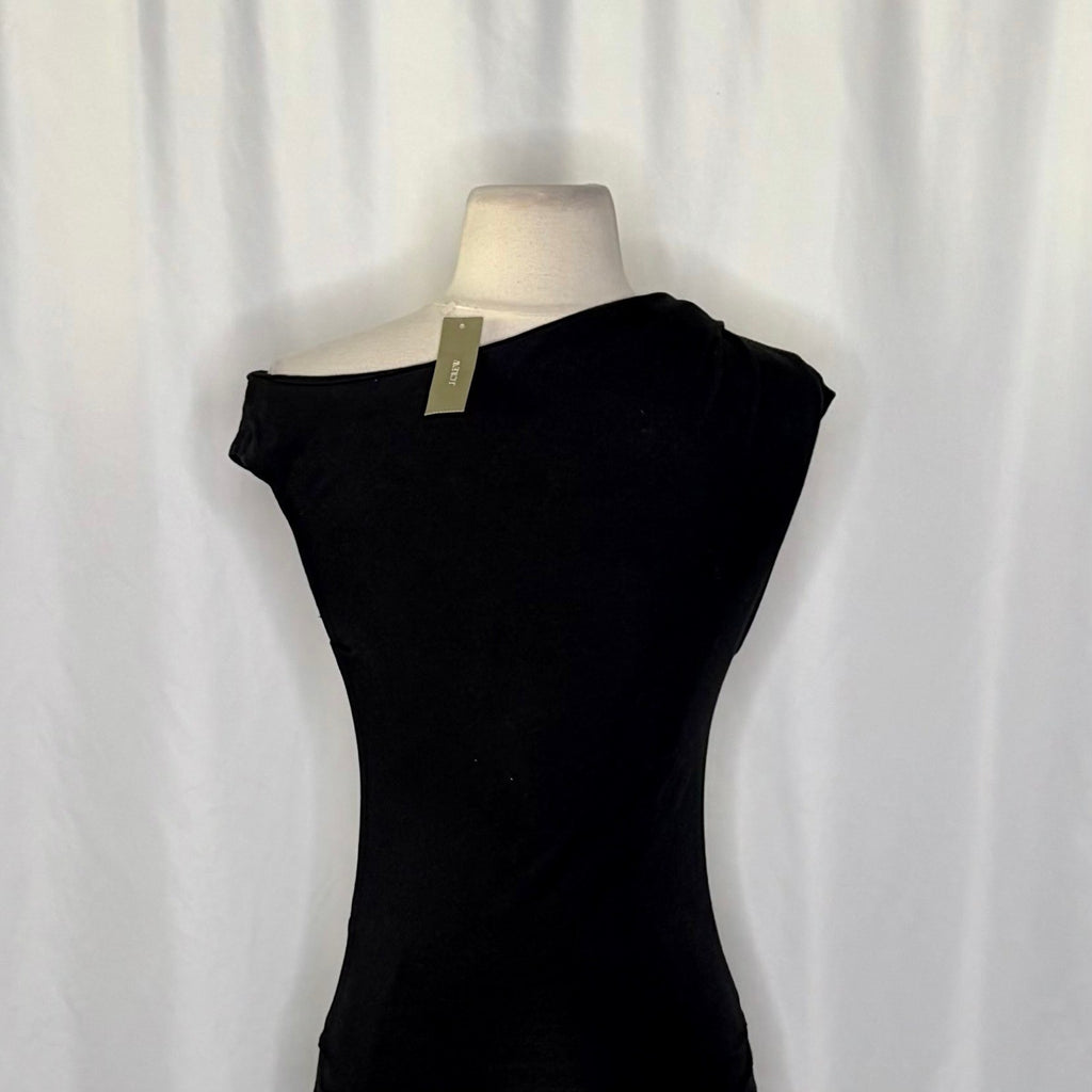 NWT!! J. CREW Stretch Cotton Blend Off the Shoulder Top Solid Black XXS XX-Small