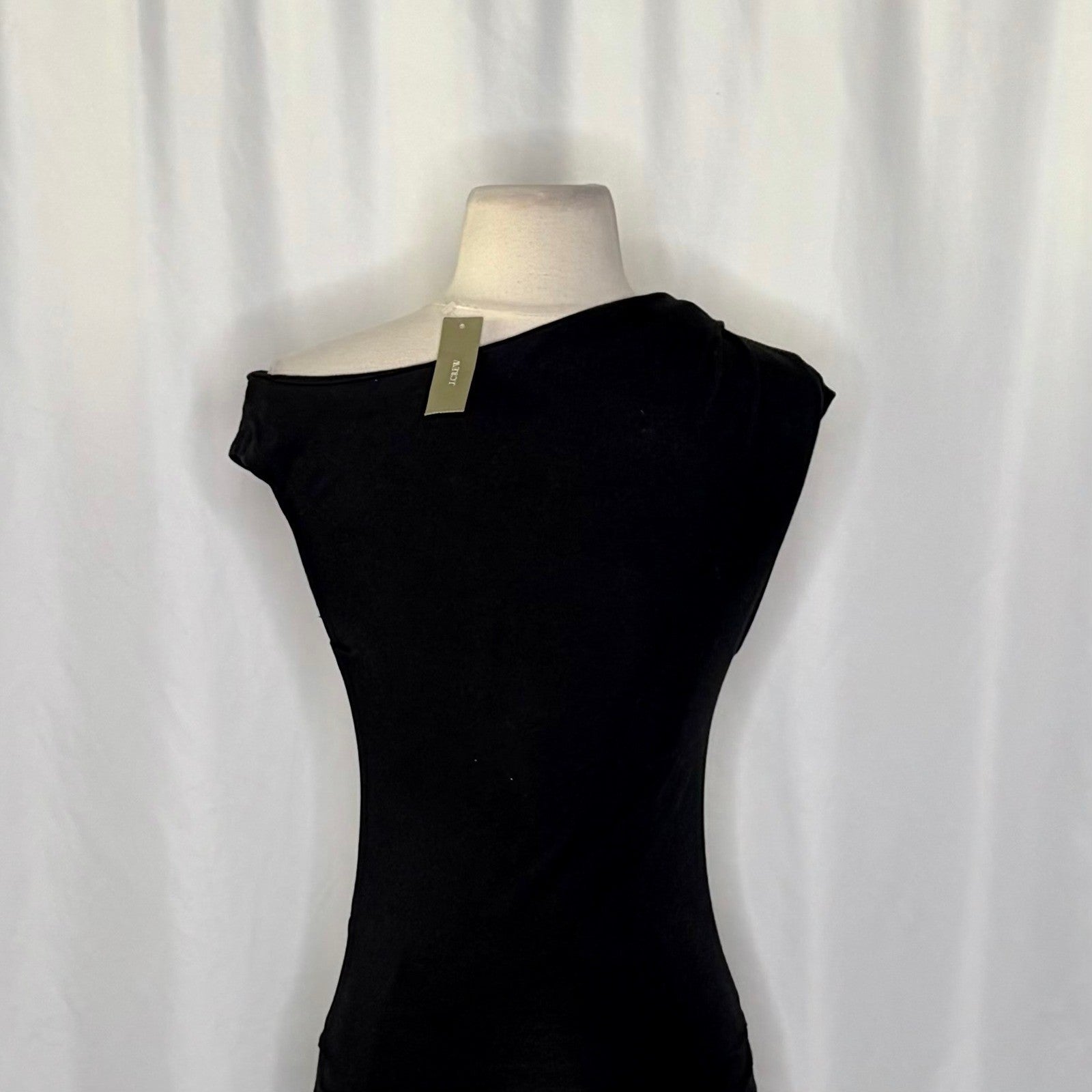 NWT!! J. CREW Stretch Cotton Blend Off the Shoulder Top Solid Black XXS XX-Small
