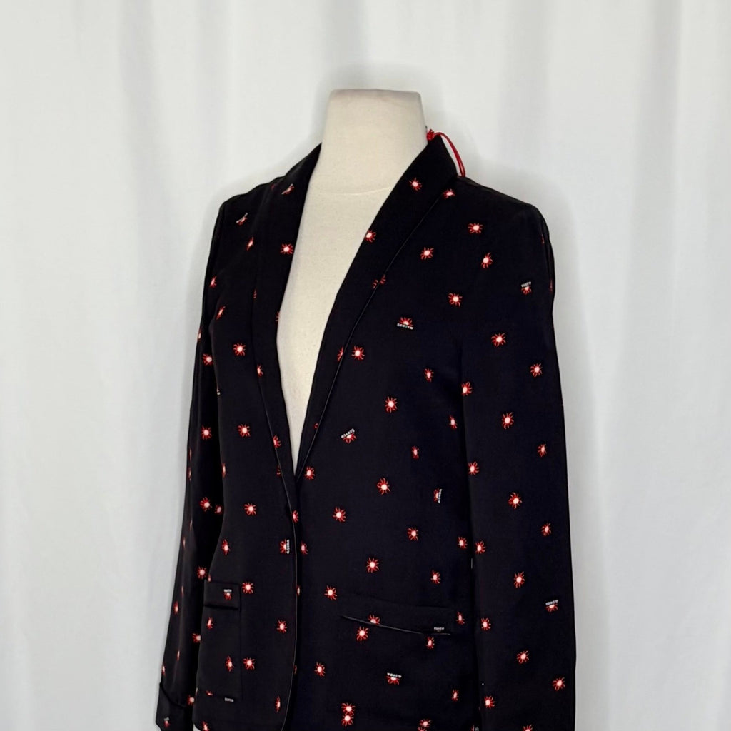 NWT!! SCOTCH & SODA Allover Sun Print Blazer Black Single Button Pockets X-Small