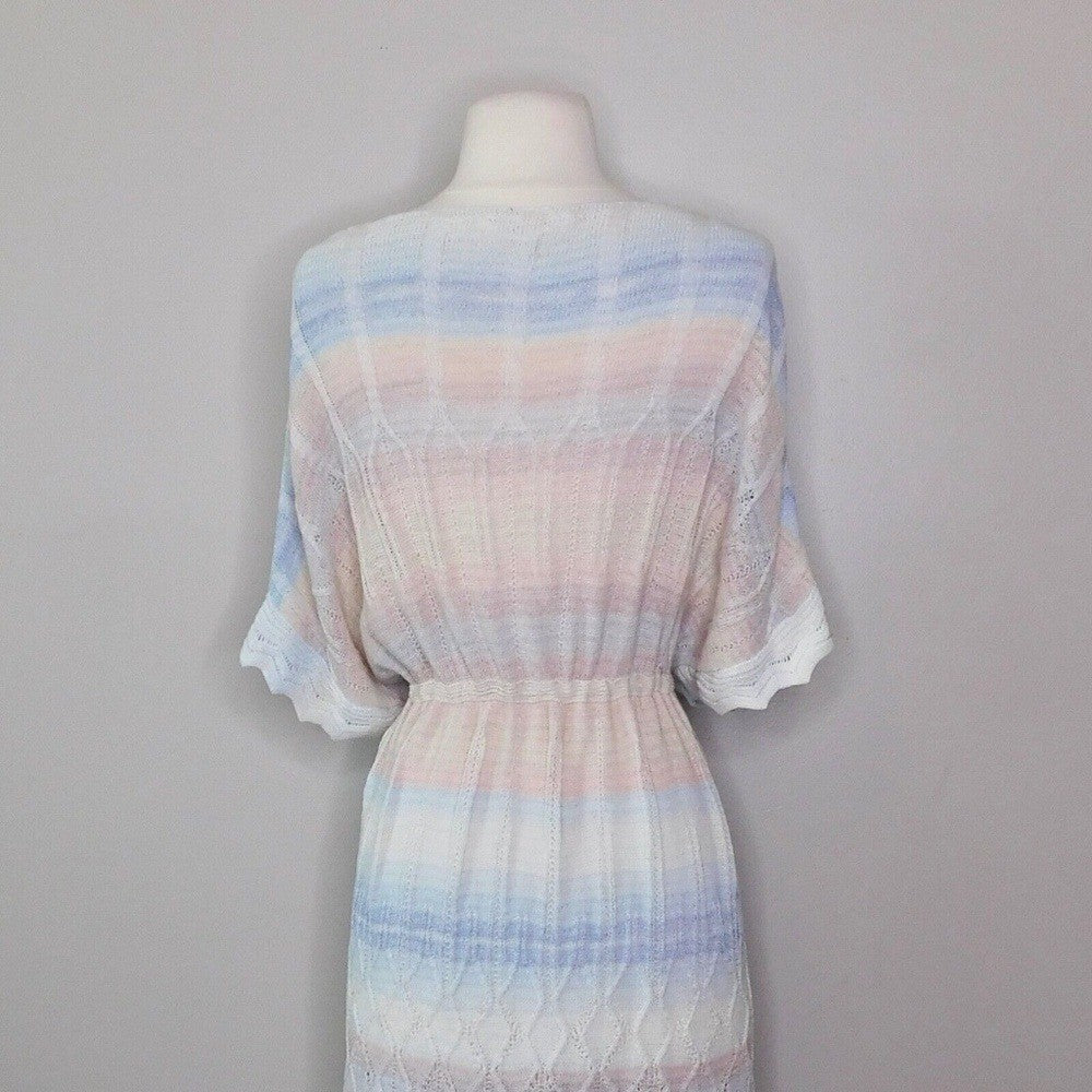 Anthropologie KNITTED & KNOTTED Pastel Ombré Beach Duster Cardigan Medium Petite