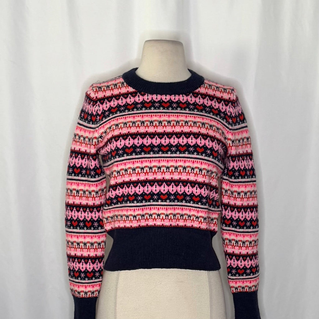 NWT!! J. CREW Fair Isle Crewneck Sweater Lambswool Wool Knit Blend XX-Small XXS