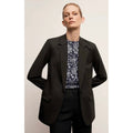 M.M. LAFLEUR The Yiyan Classic Blazer Italian Wool Twill Solid Black Size 10