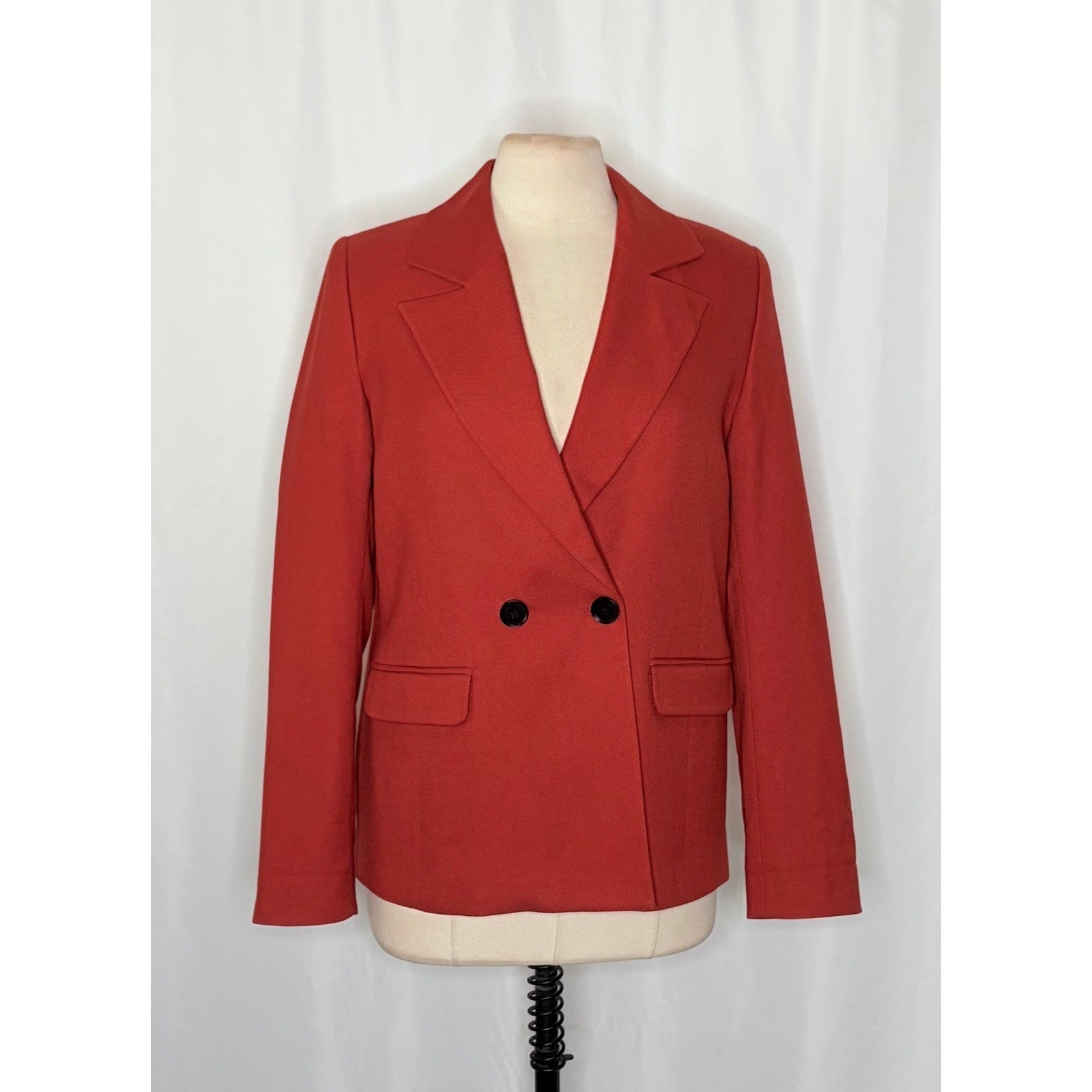 ANINE BING Becky Blazer Rust Double Breasted Pockets Boxy Business Solid Small