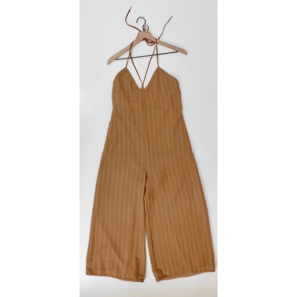 NWT!! HOUSE OF HARLOW 1960 x Revolve Paolo Jumpsuit Tawny Brown Festival Large