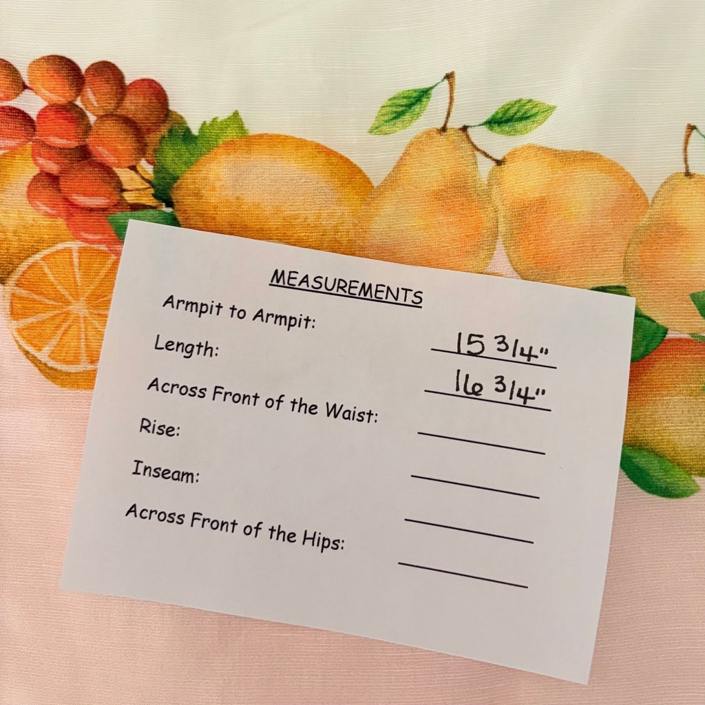 NWT!! ANTONIO MELANI Callista Cropped Linen Top Citrus Bliss Fruit Checkered 0