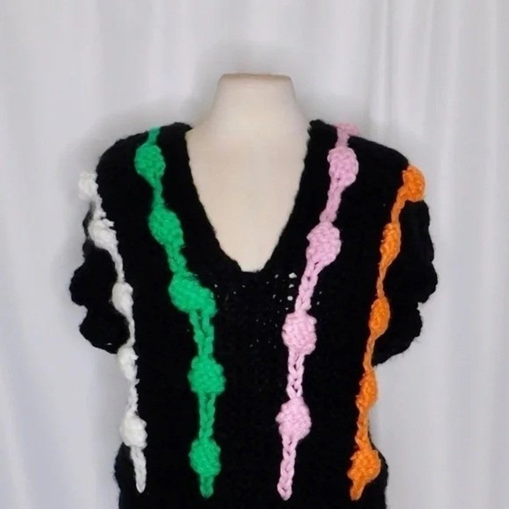 NWT!! Anthropologie MAEVE Bauble Sweater Vest Chunky Knit Retro One Size
