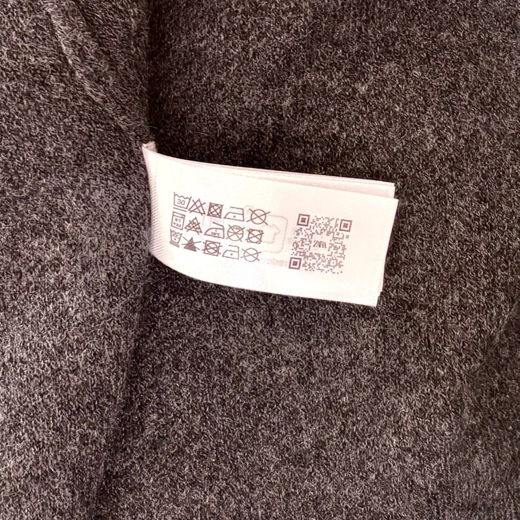 ZARA Charcoal Grey Wool Blend Cape Sweater Knitwear Knit Minimalist Medium