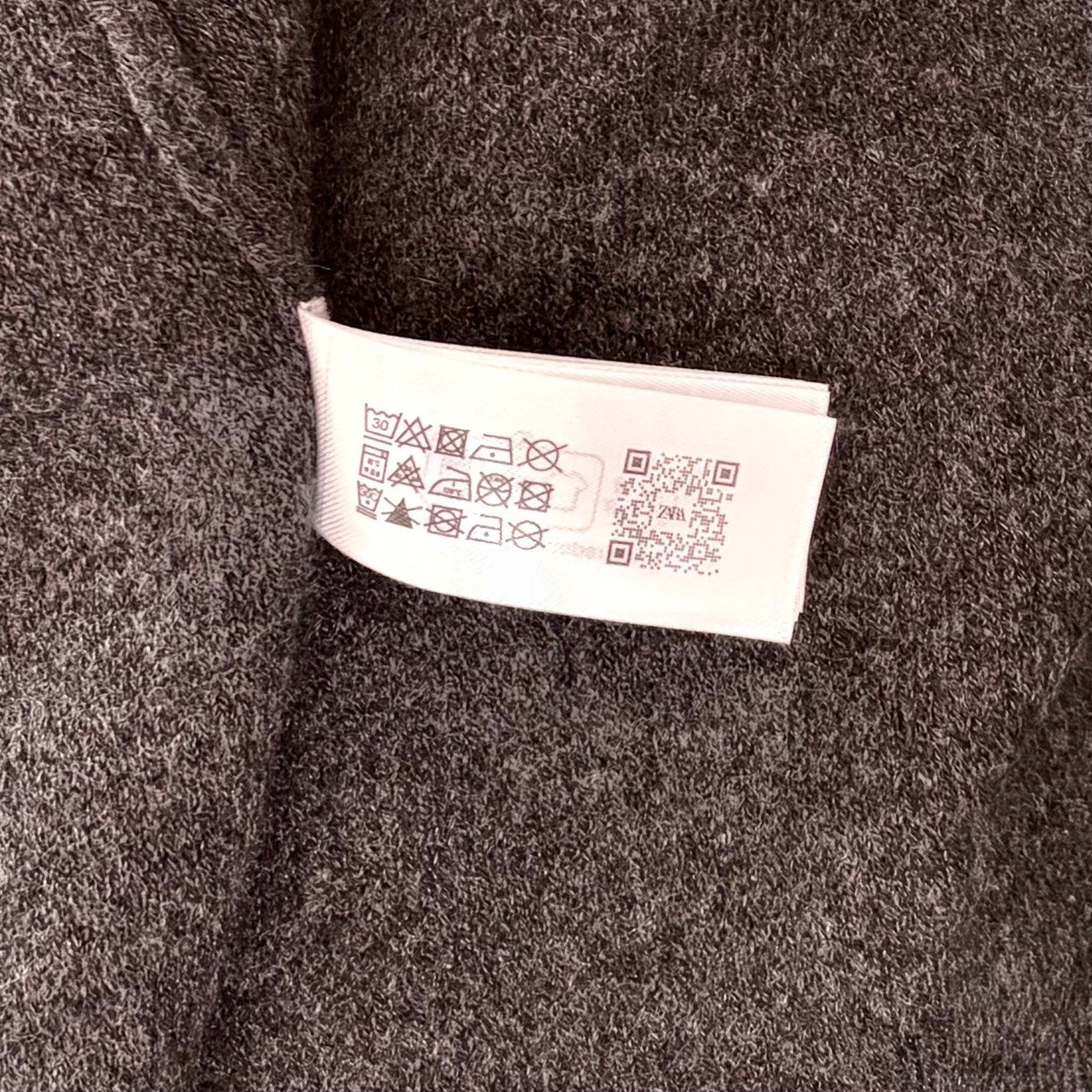 ZARA Charcoal Grey Wool Blend Cape Sweater Knitwear Knit Minimalist Medium