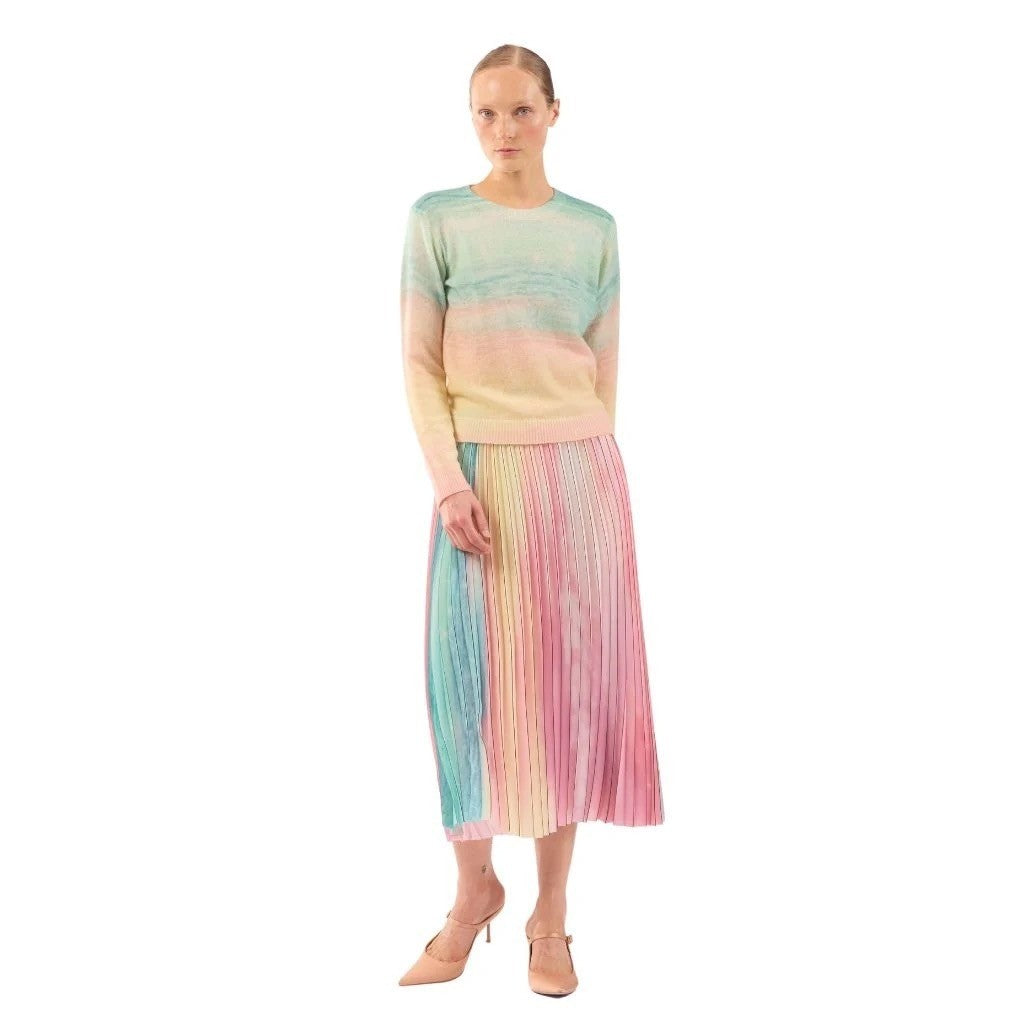 LE SUPERBE Sparkling Surf Jumper Sweater Cashmere Wool Sunset Ombré X-Small