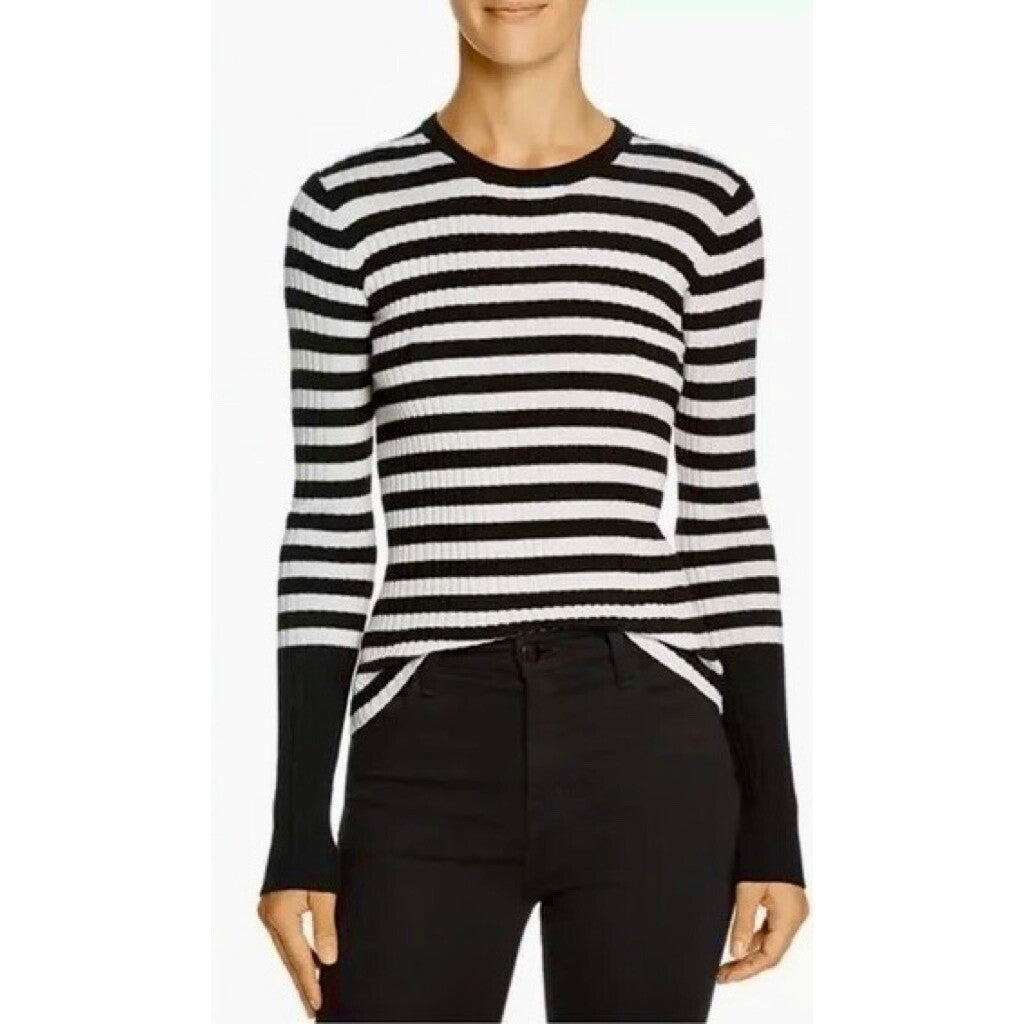 ATM Anthony Thomas Melillo Striped Ribbed Knit Merino Wool Sweater Large