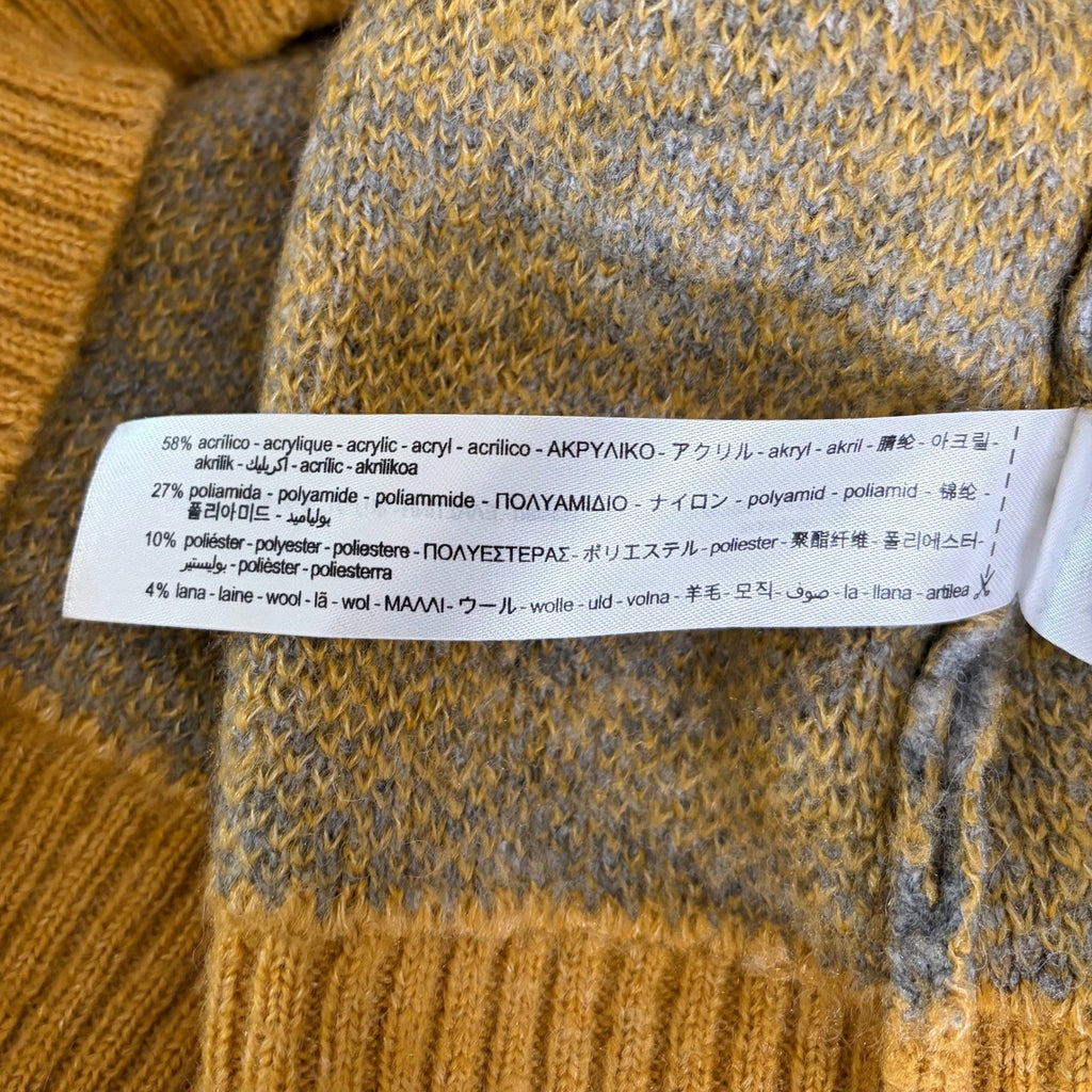 ZARA Chunky Wool Sweater Vest Plaid Star Pattern Yellow Gray Academia Small