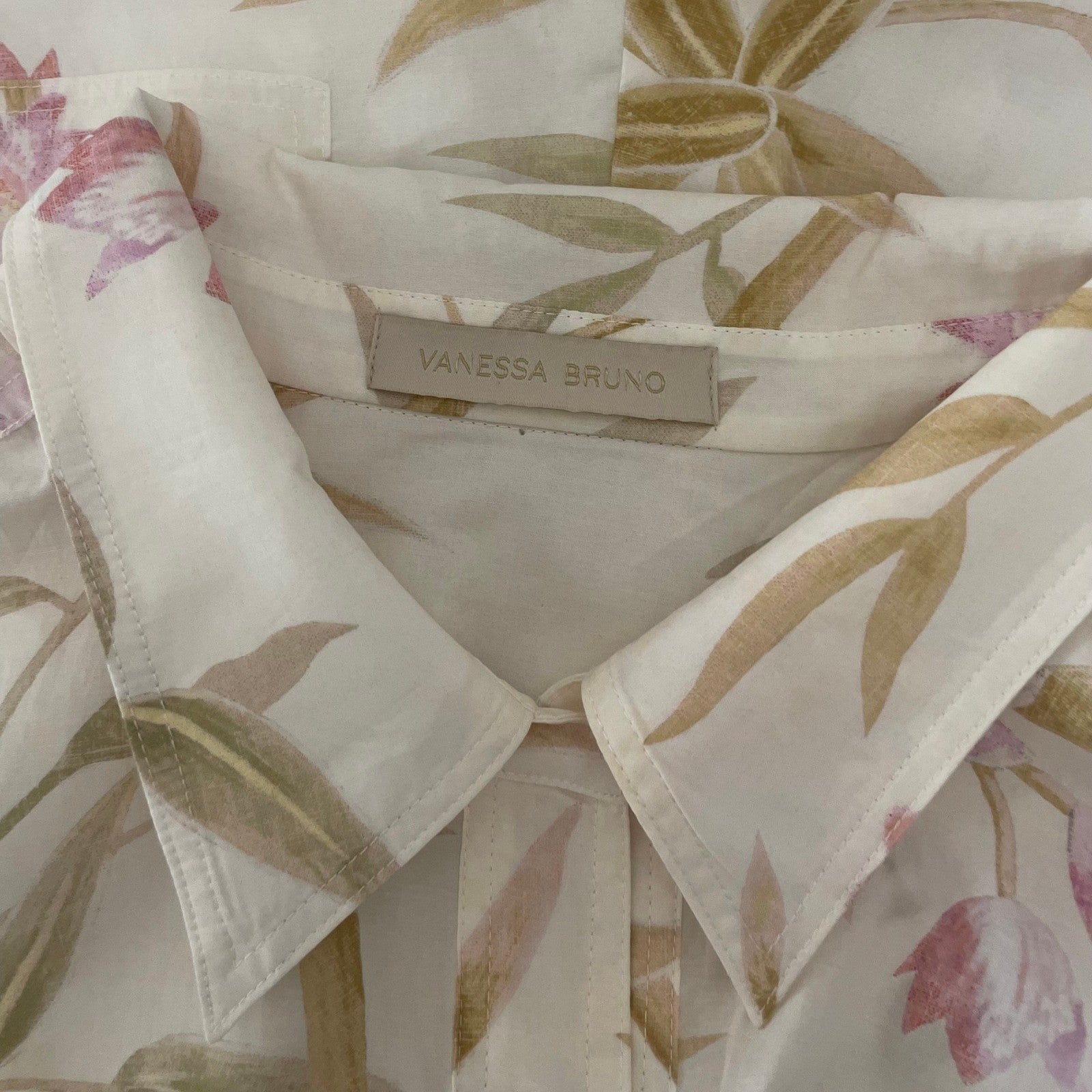 VANESSA BRUNO Eya Playsuit Floral Belted Cargo Pockets Vacation Size 38 / US 6