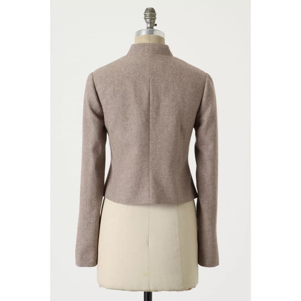 Anthropologie TABITHA Pleated As You Please Wool Blazer Jacket Pleats Size 8