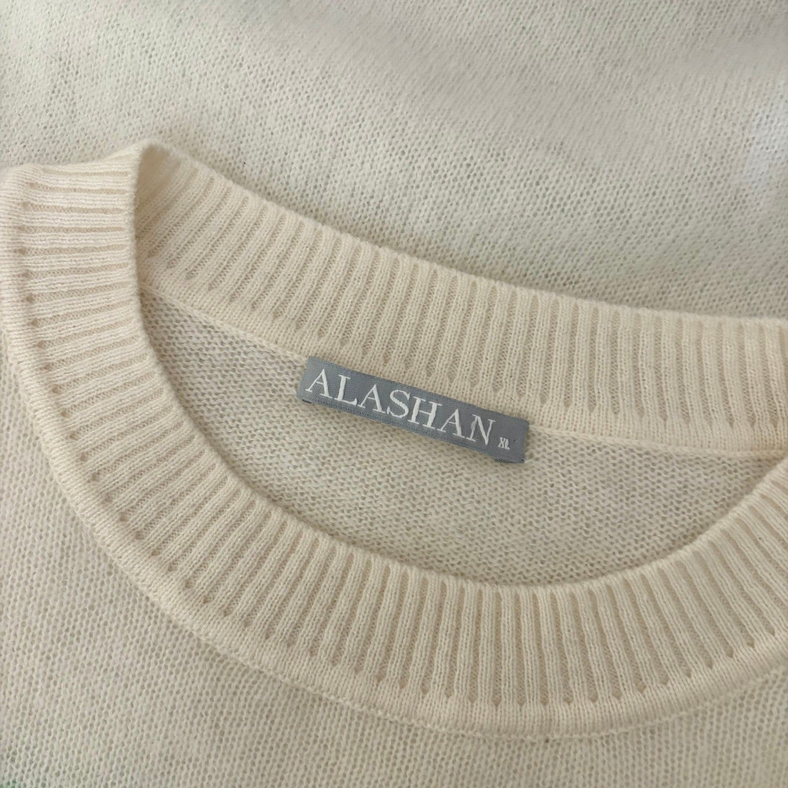 ALASHAN Cashmere Pickleball Sweater Pullover Sporty Text Script Preppy X-Large