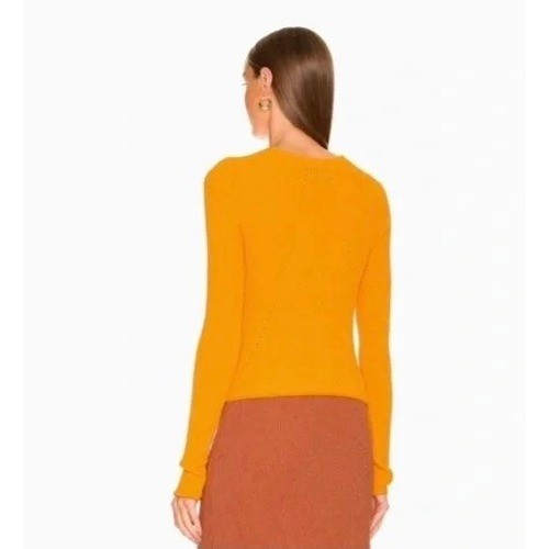 RAG & BONE Soleil Ribbed Cotton-Blend Cardigan Sweater Marigold Orange Small