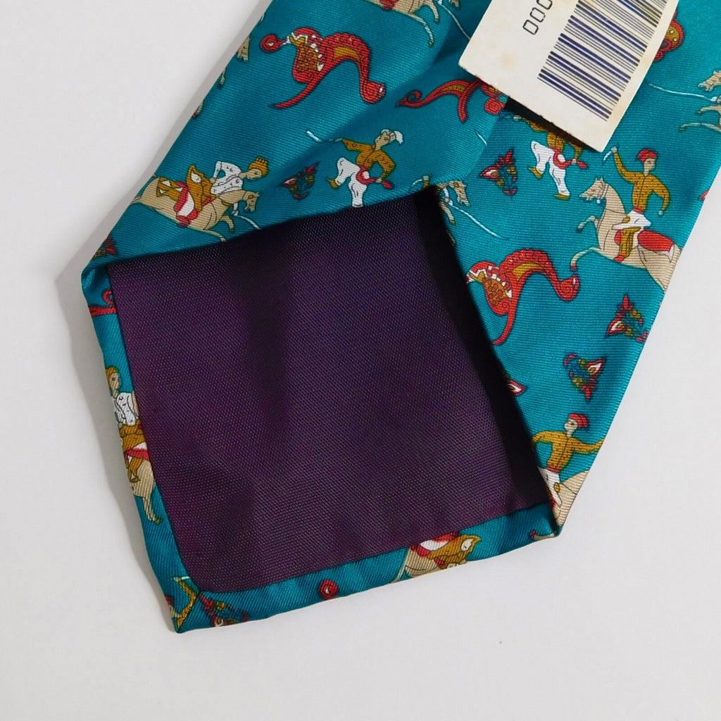 NWT!! Vintage SHEAF & CABER Men's Italian Silk Necktie Neck Tie Warriors Horses