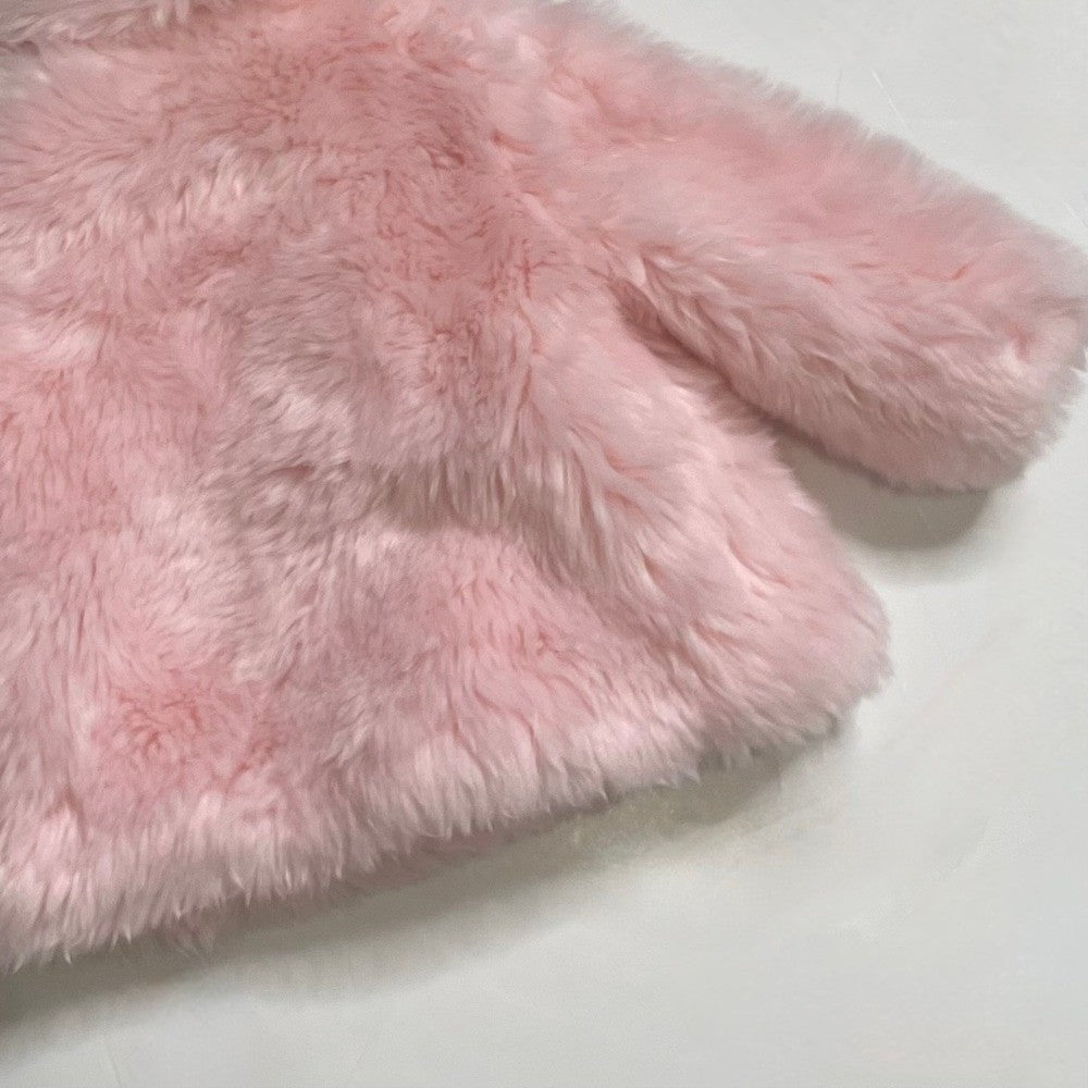 Girls JANIE AND JACK Pink Faux Fur Coat The Flute Line 2020 12-18 Months