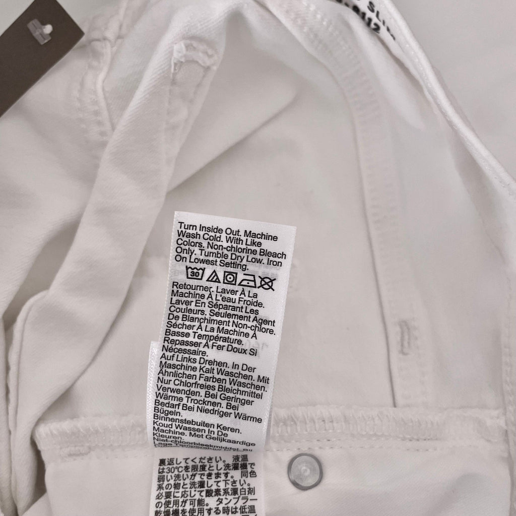 NWT!! J. CREW White Slim Jeans '03 2003 Stretch Solid White High Rise Size 29