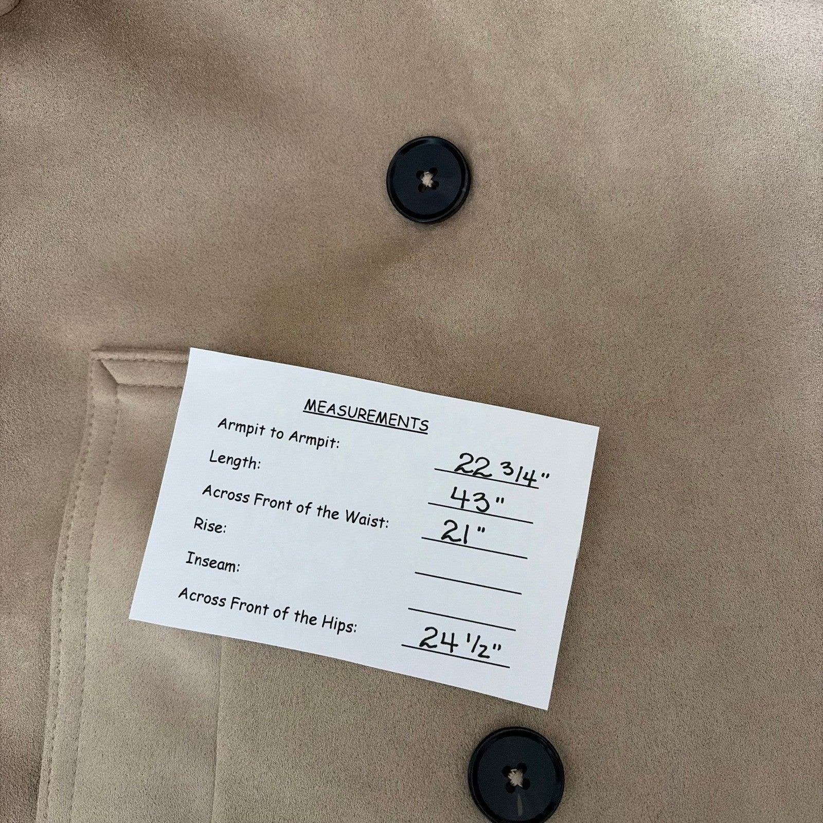 ZARA Faux Suede Trench Coat Belted Jacket Solid Tan Brown Pockets Outdoors Large