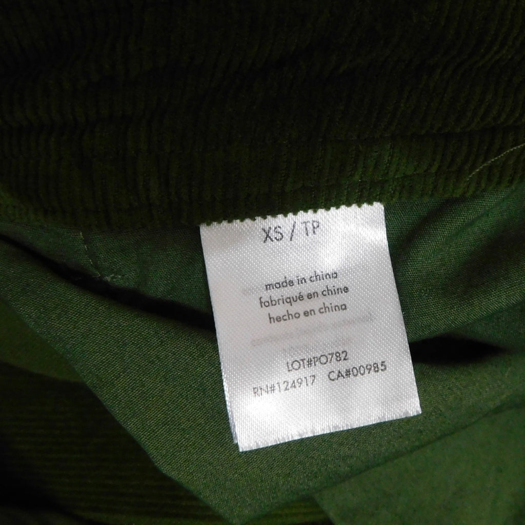 NWT!! WEWOREWHAT Elastic Back Corduroy Pants Basil Green Preppy Academia X-Small