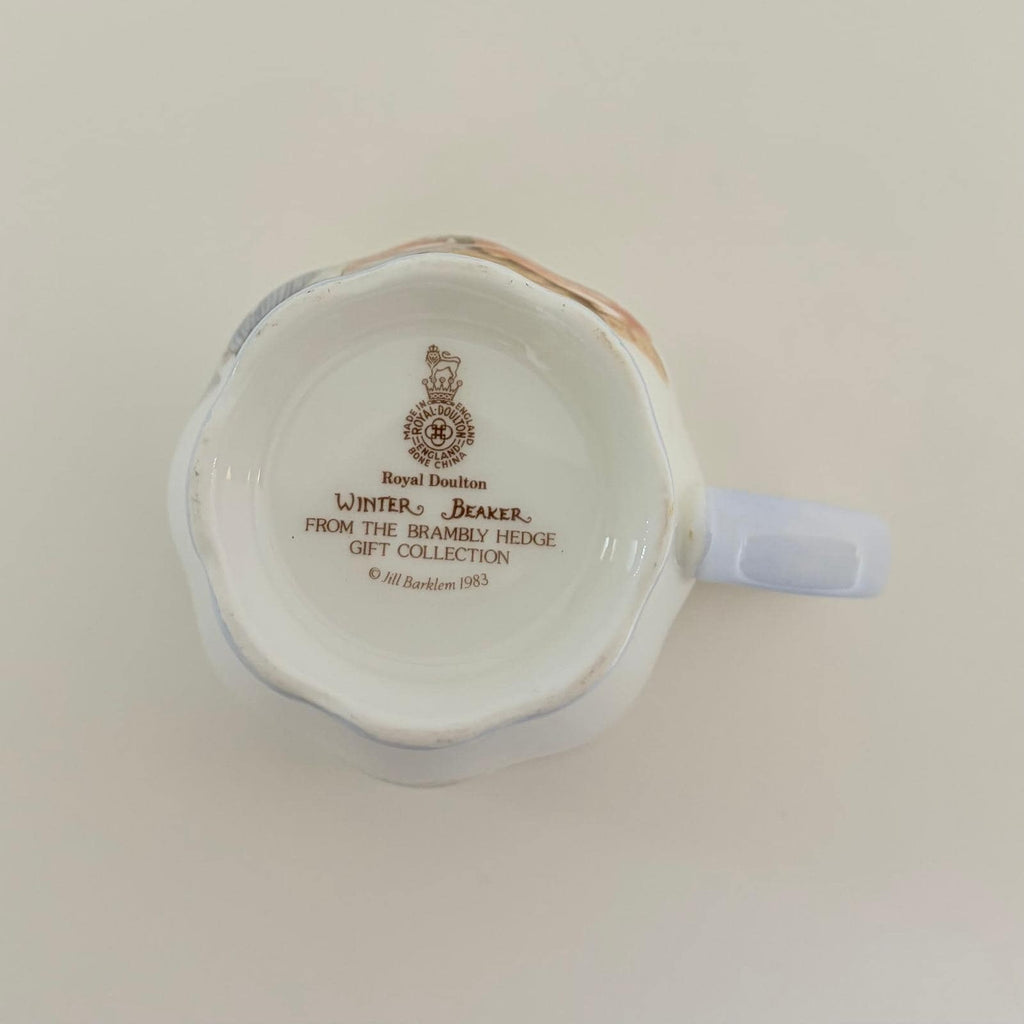 Vintage ROYAL DOULTON Brambly Hedge Winter Beaker Tea Cup 1983 Animals Mice