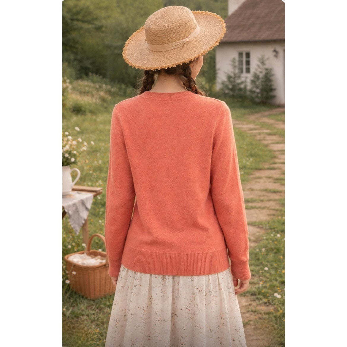 NAADAM Cashmere Crewneck Pullover Sweater Knitwear Terracotta Pink Medium