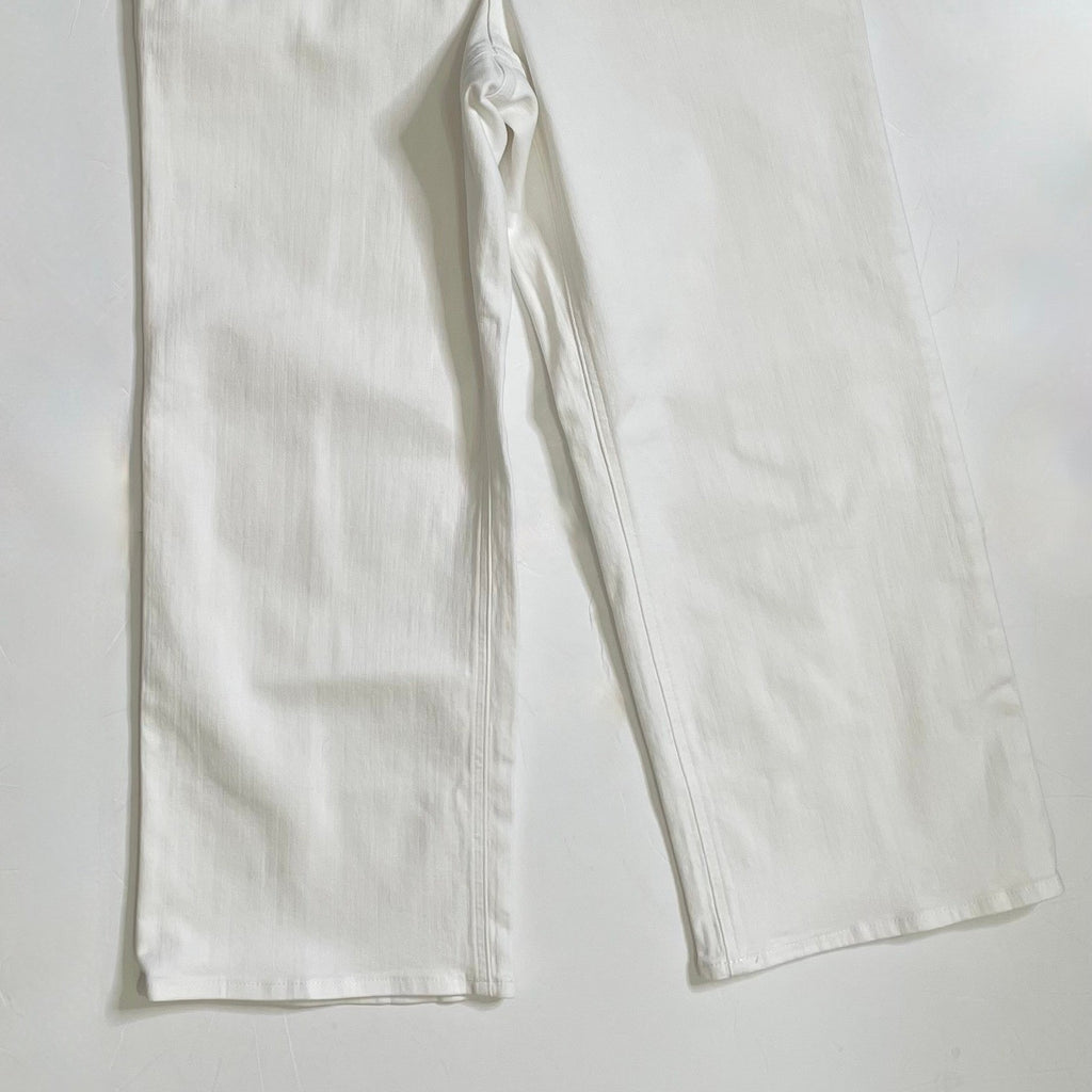 NWT!! J. CREW Slim Wide Jeans Stacked Buttons Solid White Size 29 Petite 29P