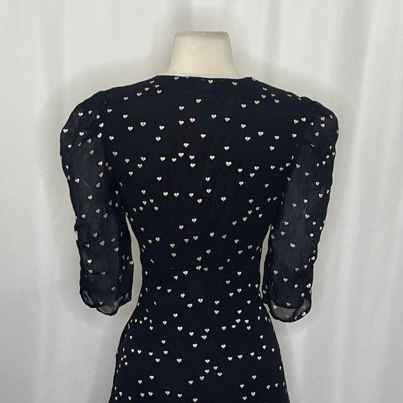 ALLSAINTS Malie Broken Heart Dress Embroidered Black Ivory All Saints Small