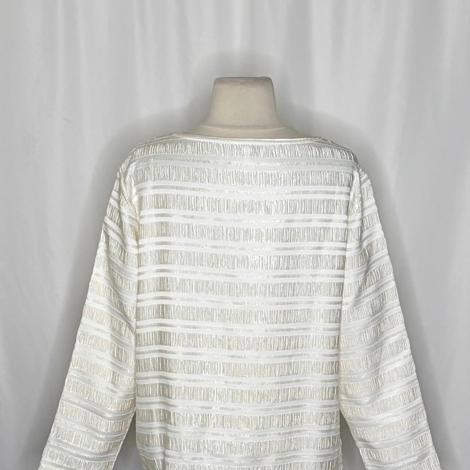REISS Mandy Pleat-Detail Top Blouse White Solid Pullover Chic Professional Large