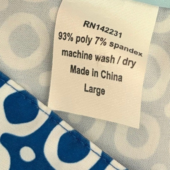 RIPSKIRT Hawaii Rip Skirt Length 2 Wrap Skirt Blue Dot Dot Dot Geometric Large