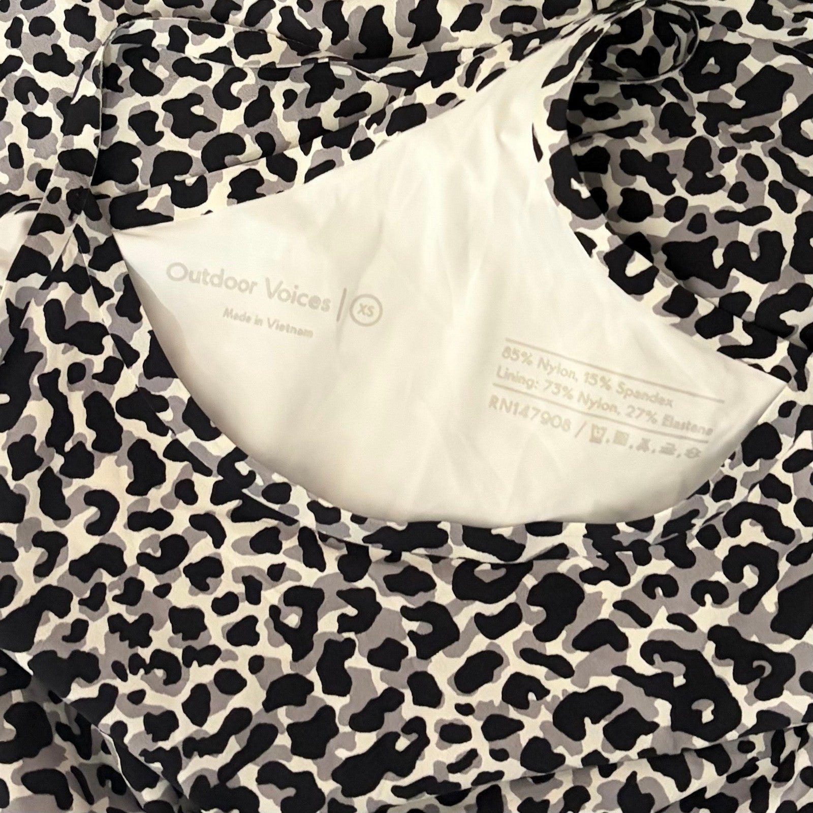 OUTDOOR VOICES The Exercise Dress Snow Leopard Animal Print Tank Shorts X-Small