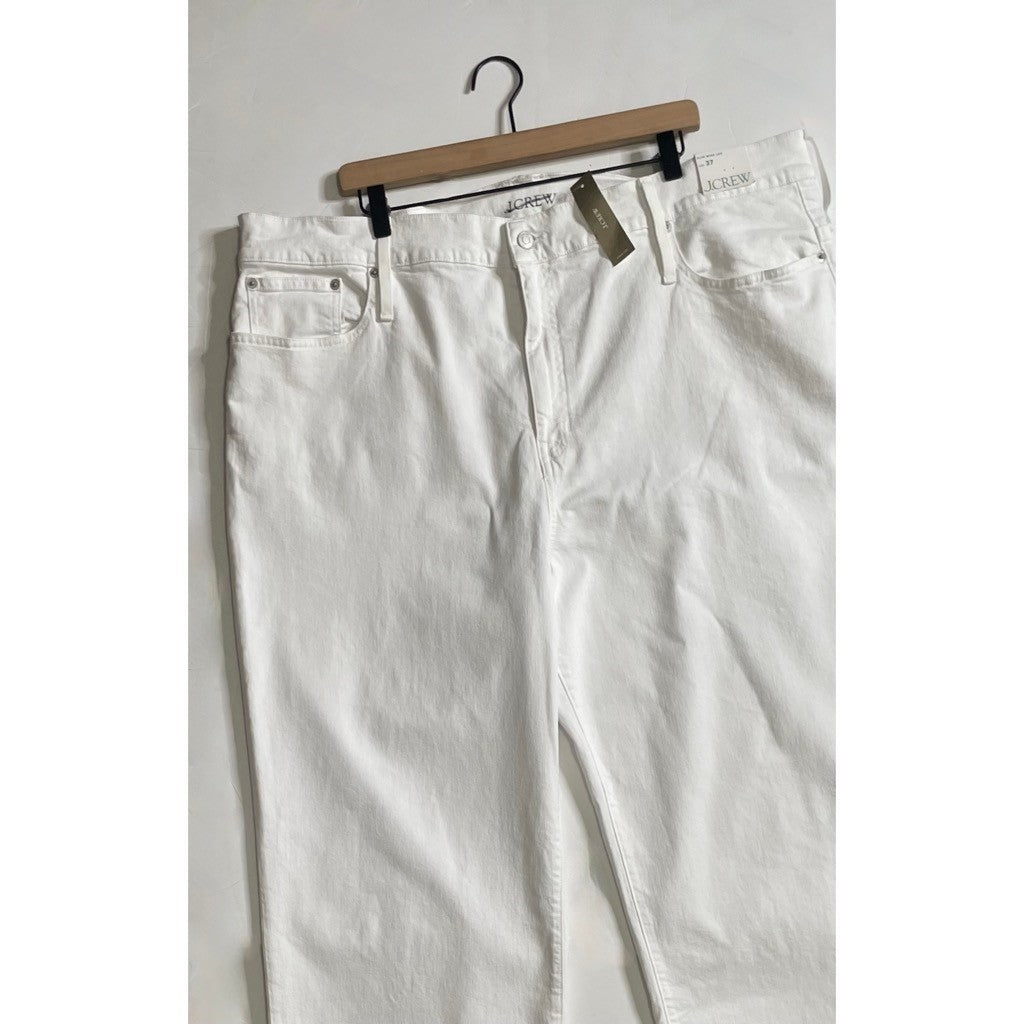 NWT!! J. CREW Slim Wide-Leg Jeans White Wash Classic 5 Pocket Denim Size 37